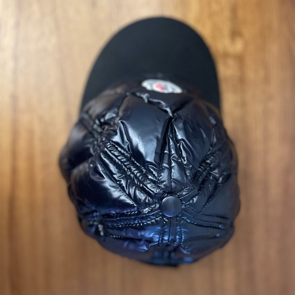💯 Authentic RARE MONCLER Quilted Puffer Down Black Ball Cap Hat - Picture 9 of 15